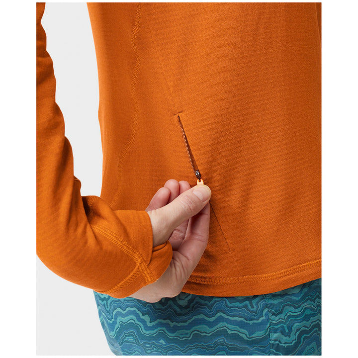 Stio Trax Power Grid Half-Zip Hoodie - Women's Bonfire