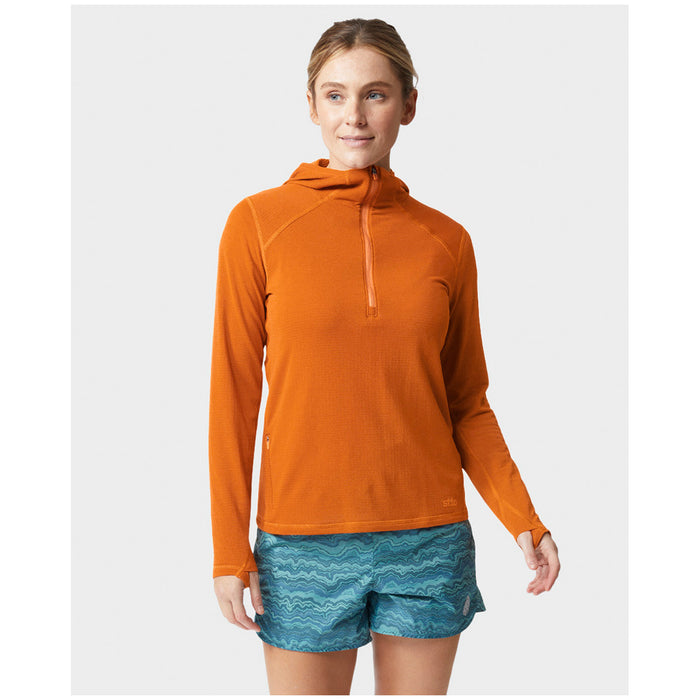 Stio Trax Power Grid Half-Zip Hoodie - Women's Bonfire