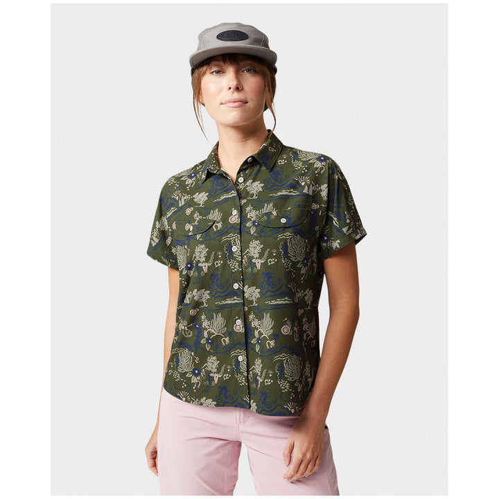 Stio Shifter Short-Sleeve Shirt - Women's Pine Forest Biking Cowboy