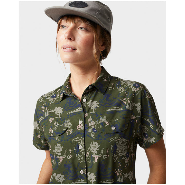 Stio Shifter Short-Sleeve Shirt - Women's Pine Forest Biking Cowboy