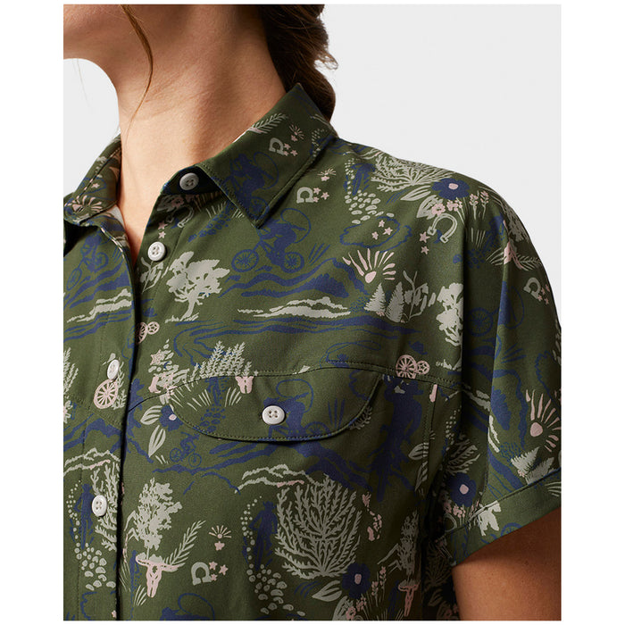 Stio Shifter Short-Sleeve Shirt - Women's Pine Forest Biking Cowboy