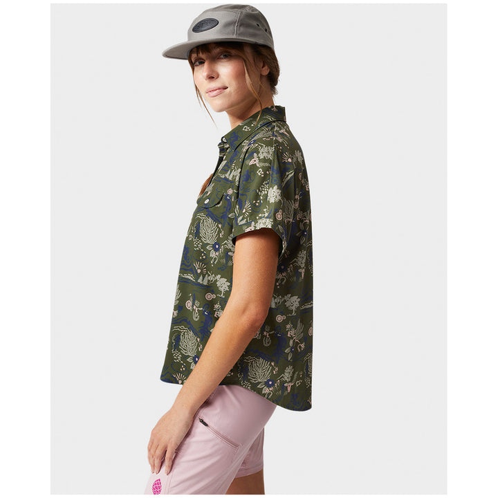 Stio Shifter Short-Sleeve Shirt - Women's Pine Forest Biking Cowboy