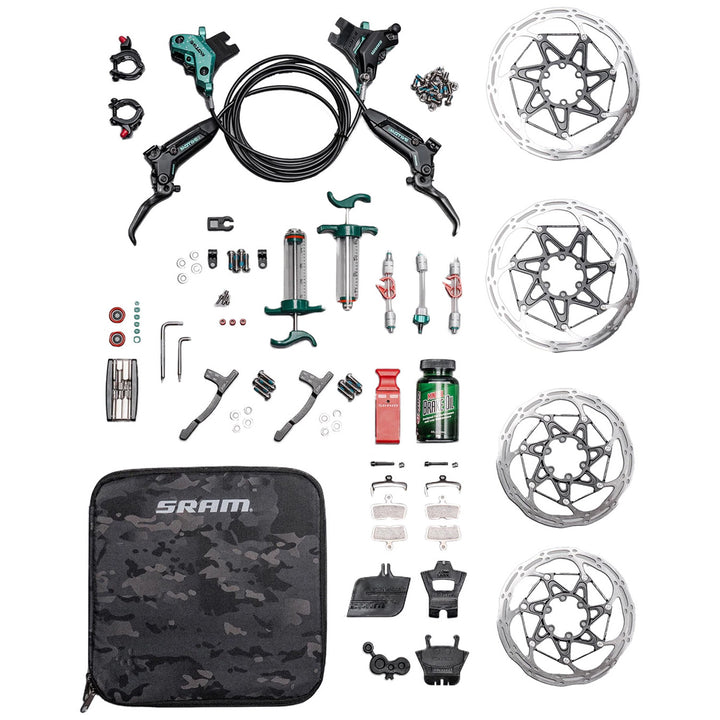 SRAM Motive Ultimate Expert Brake Kit Teal Splatter