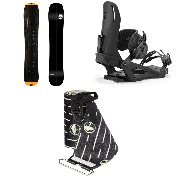 Arbor Landmark Splitboard + Union Charger Splitboard Bindings + Landmark Splitboard Skins 2025