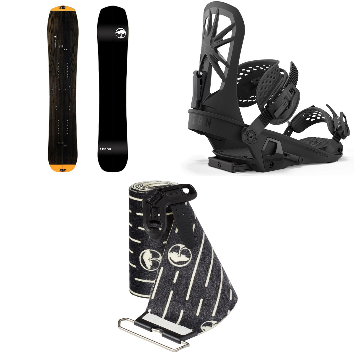Arbor Landmark Splitboard + Union Explorer Splitboard Bindings  + Landmark Splitboard Skins 2025