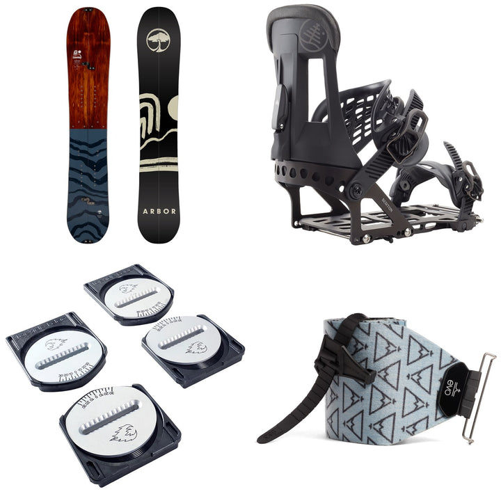 Arbor Veda Splitboard Splitboard + Burton Hitchhiker Splitboard Bindings  + Spark R&D Spark Pucks + evo x Pomoca Pro Glide Splitboard Skins - Women's