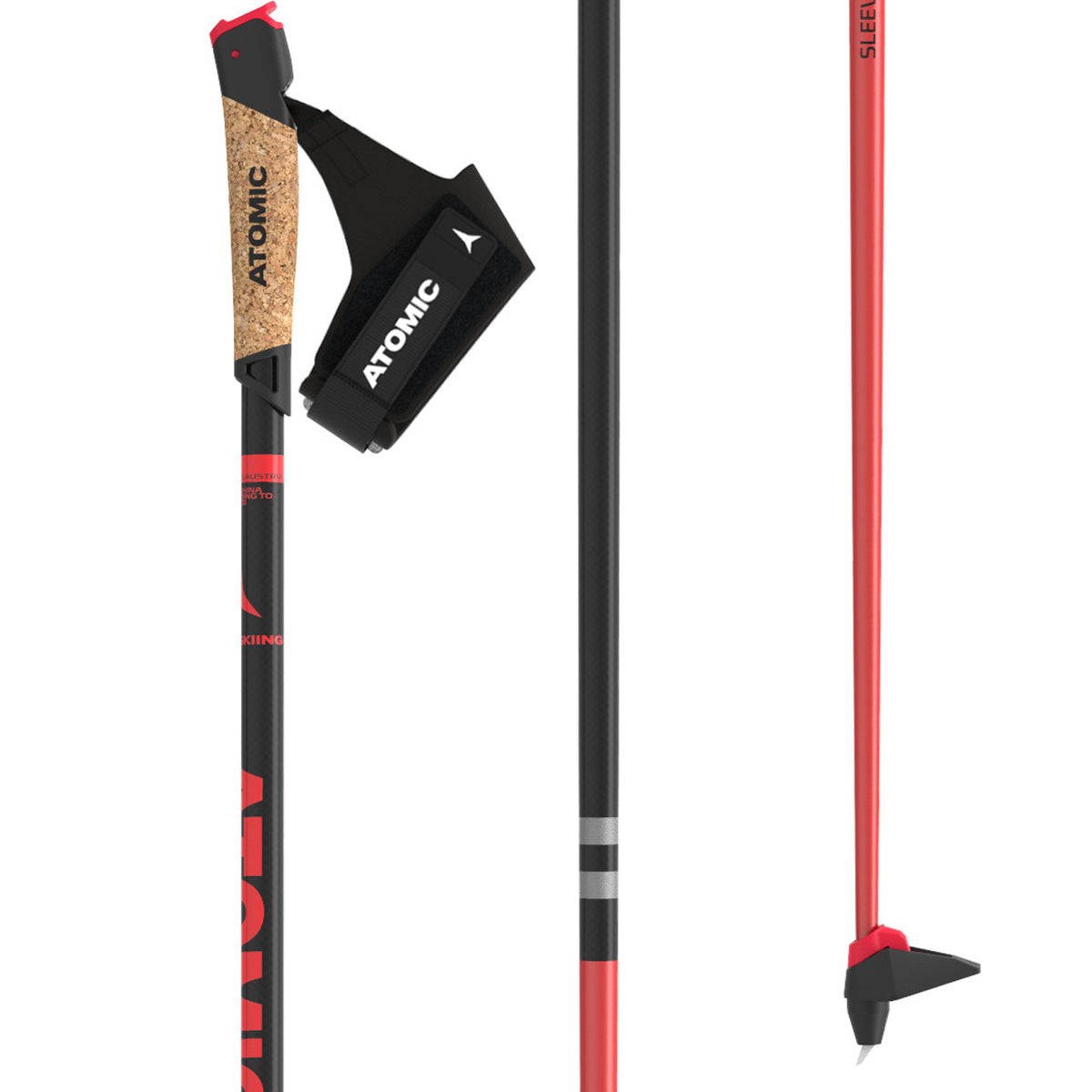 Atomic BCT Ultra QRS Ski Poles 2022 Black/Red