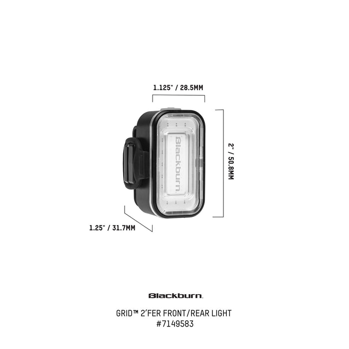 Blackburn Grid 2FER Front or Rear Bike Light Black