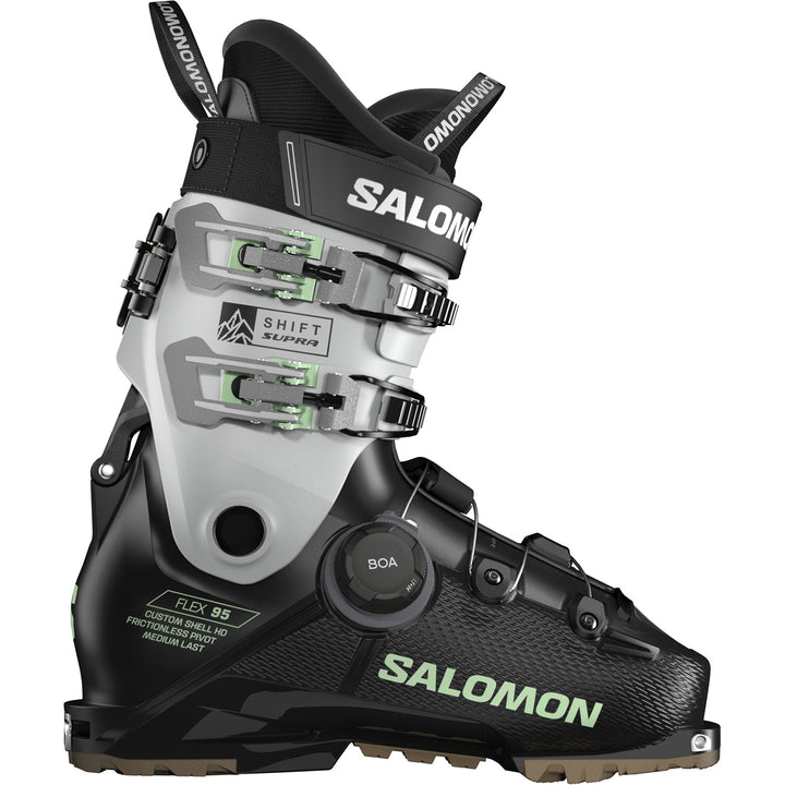 Salomon Shift Supra BOA 95 W Alpine Touring Ski Boots - Women's 2027 Black / Cool Gray / Patina Green