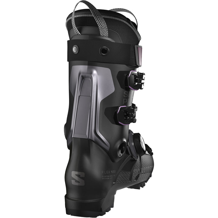 Salomon S/Pro Supra BOA 100 Ski Boots 2026 Black / Dark Grey Metallic /Burgundy Metallic