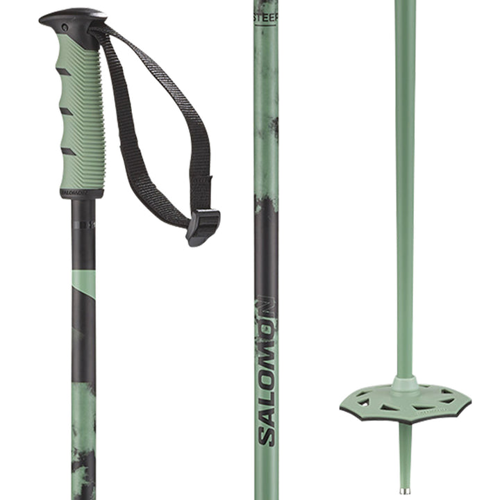 Salomon Steep Ski Poles 2027 Iceberg Green / Black