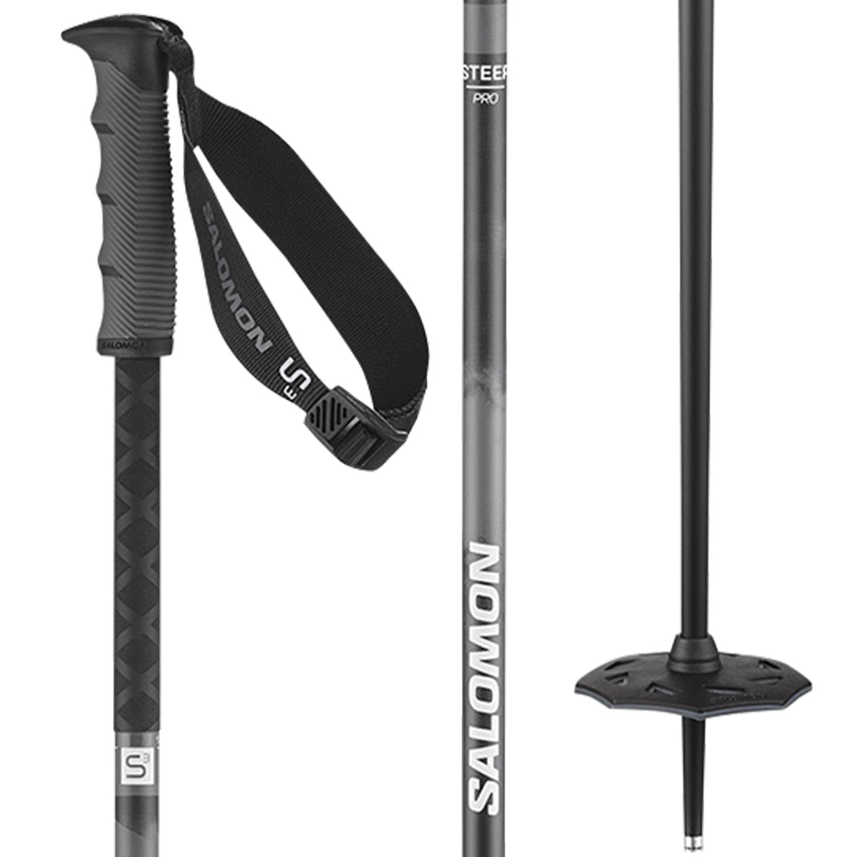 Salomon Steep Pro S3 Ski Poles 2027 Black / Ebony