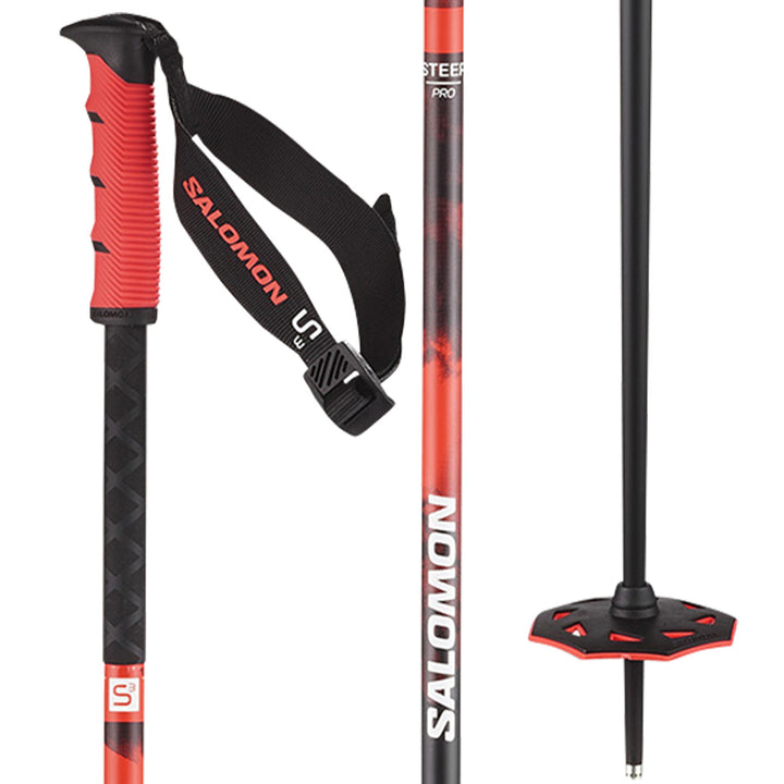 Salomon Steep Pro S3 Ski Poles 2026 Black / Nasturtium