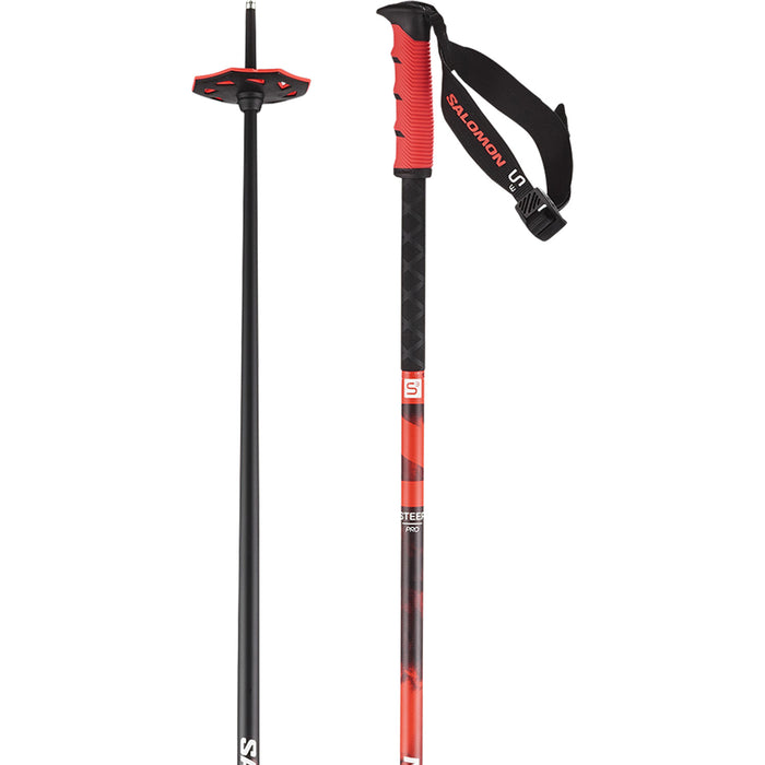 Salomon Steep Pro S3 Ski Poles 2026 Black / Nasturtium