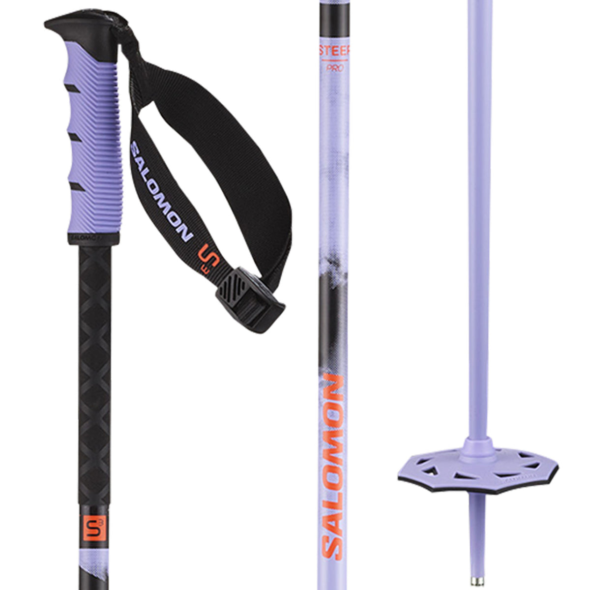 Salomon Steep Pro S3 Ski Poles 2027 Violet Tulip / Black