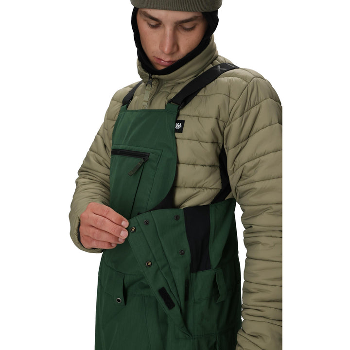 686 Hot Lap Insulated Bibs - Men's Moss Green Ripstop
