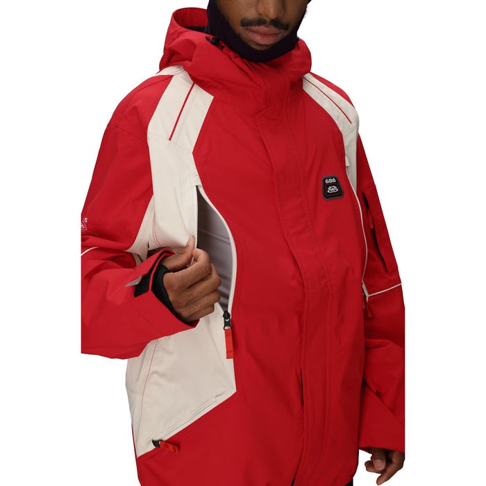 686 2002 X3 Shell Jacket - Men's True Red Colorblock
