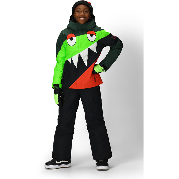 686 Snaggletooth Owen Insulated Jacket - Boys' Borealis Green Colorblock