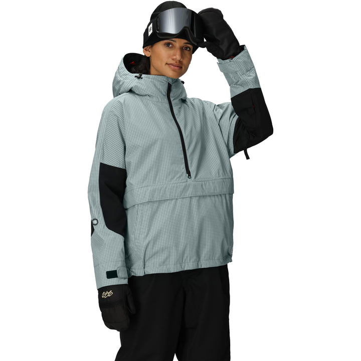 686 Outline Shell Anorak - Women's Dusty Marine Grid