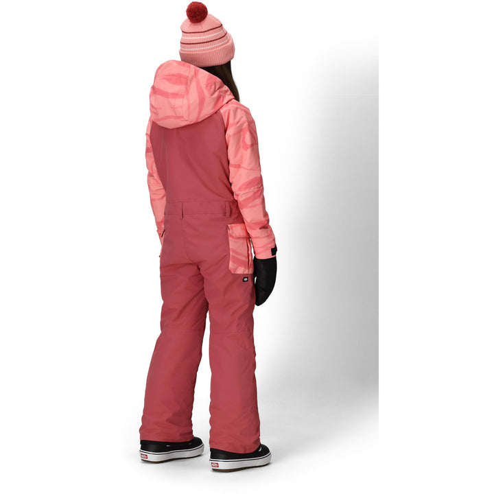 686 Shine Insulated One Piece - Girls' Rosewood Colorblock