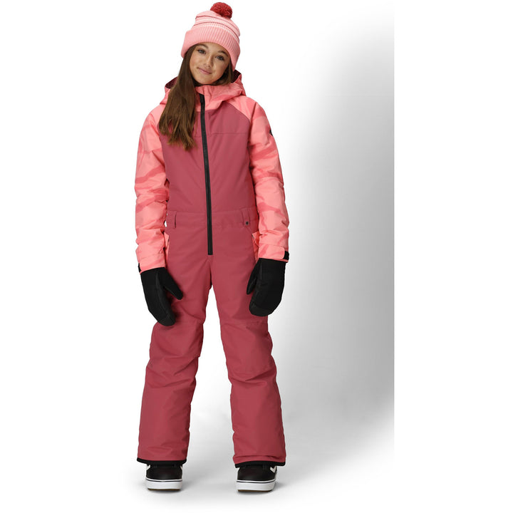 686 Shine Insulated One Piece - Girls' Rosewood Colorblock