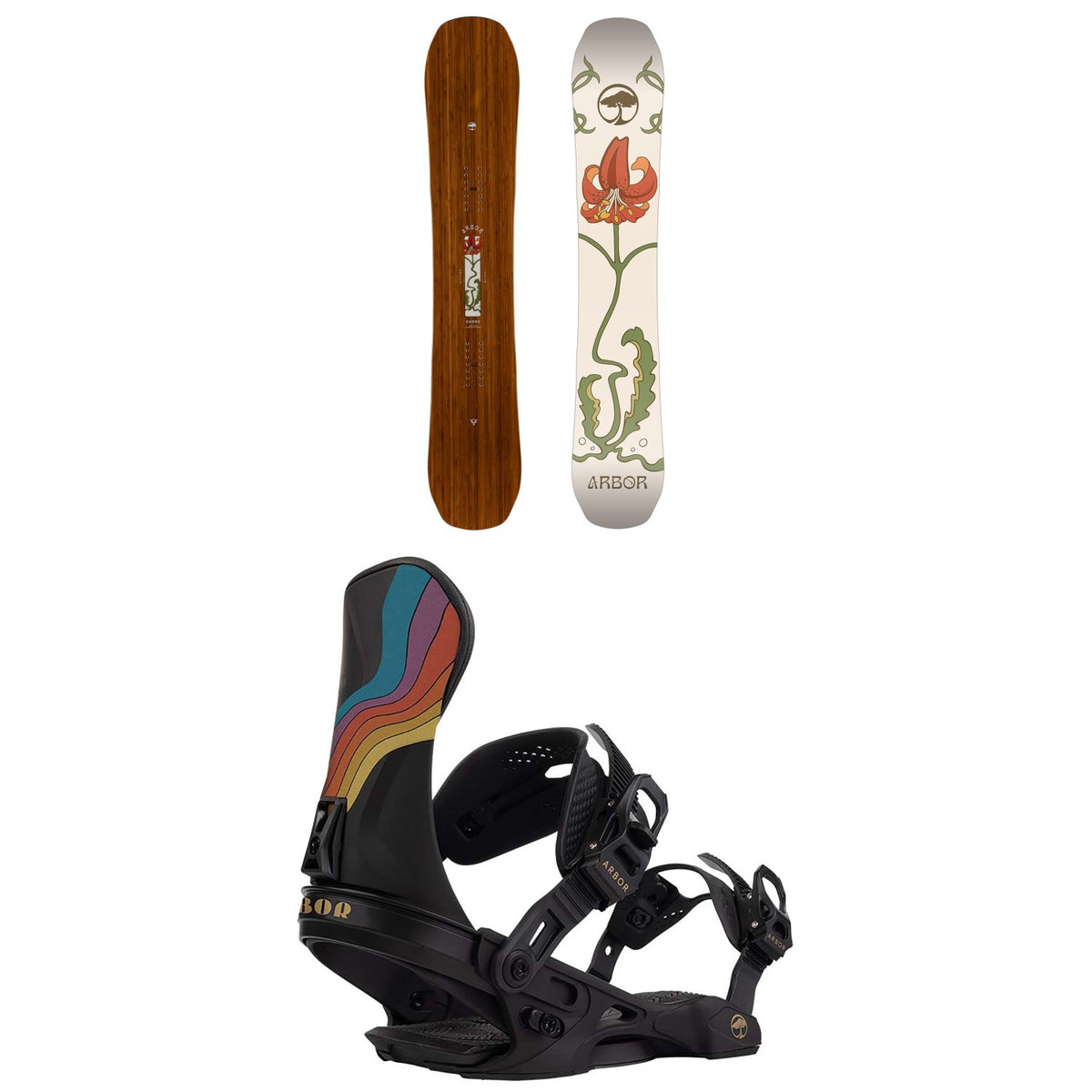 Arbor Swoon Rocker Snowboard + Sequoia Snowboard Bindings - Women's 2025