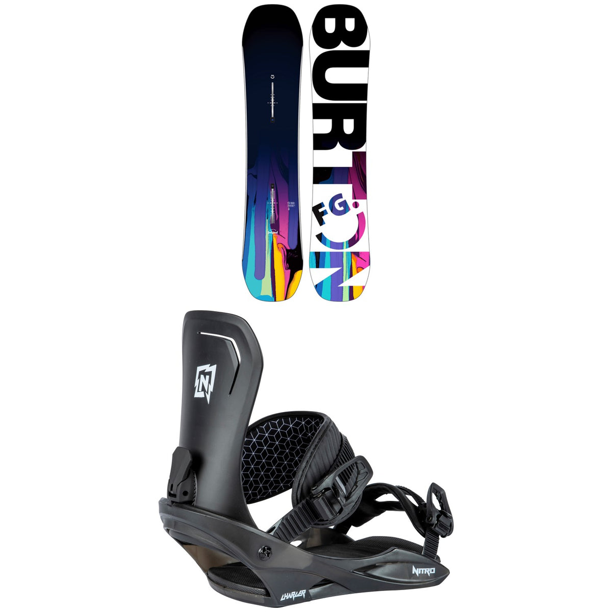 Burton Feelgood Smalls Snowboard + Nitro Charger Snowboard Bindings - Kids'