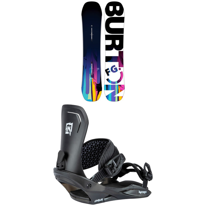 Burton Feelgood Smalls Snowboard + Nitro Charger Snowboard Bindings - Kids'
