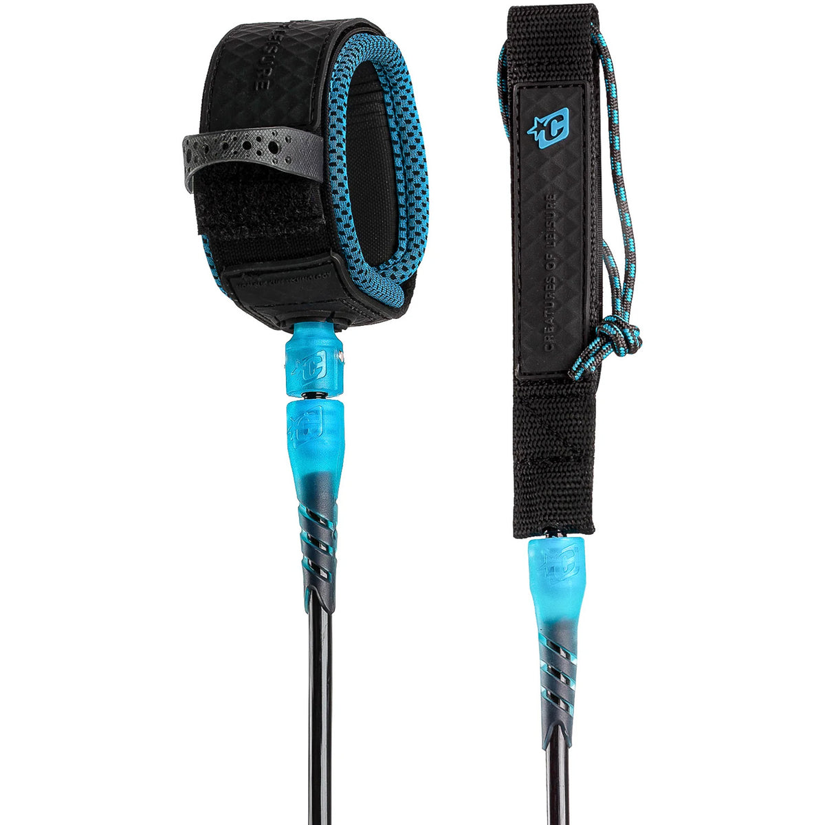 Creatures of Leisure Reliance Pro 7' Surf Leash Black Cyan