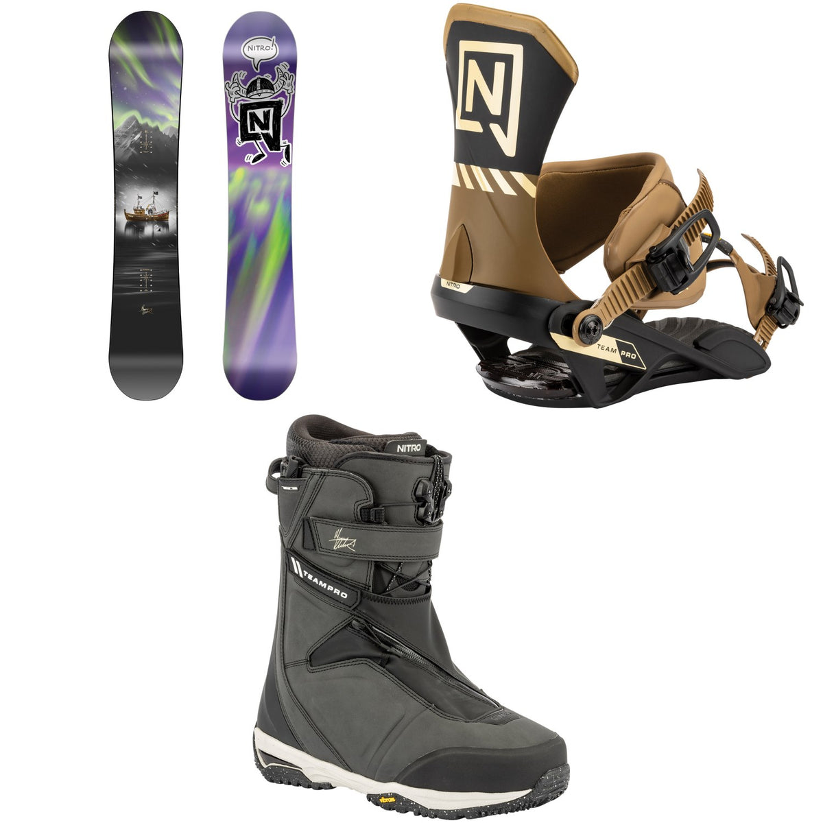 Nitro Team Pro x Marcus Kleveland Snowboard + Team Pro Snowboard Bindings + Team Pro x Marcus Kleveland Snowboard Boots 2026