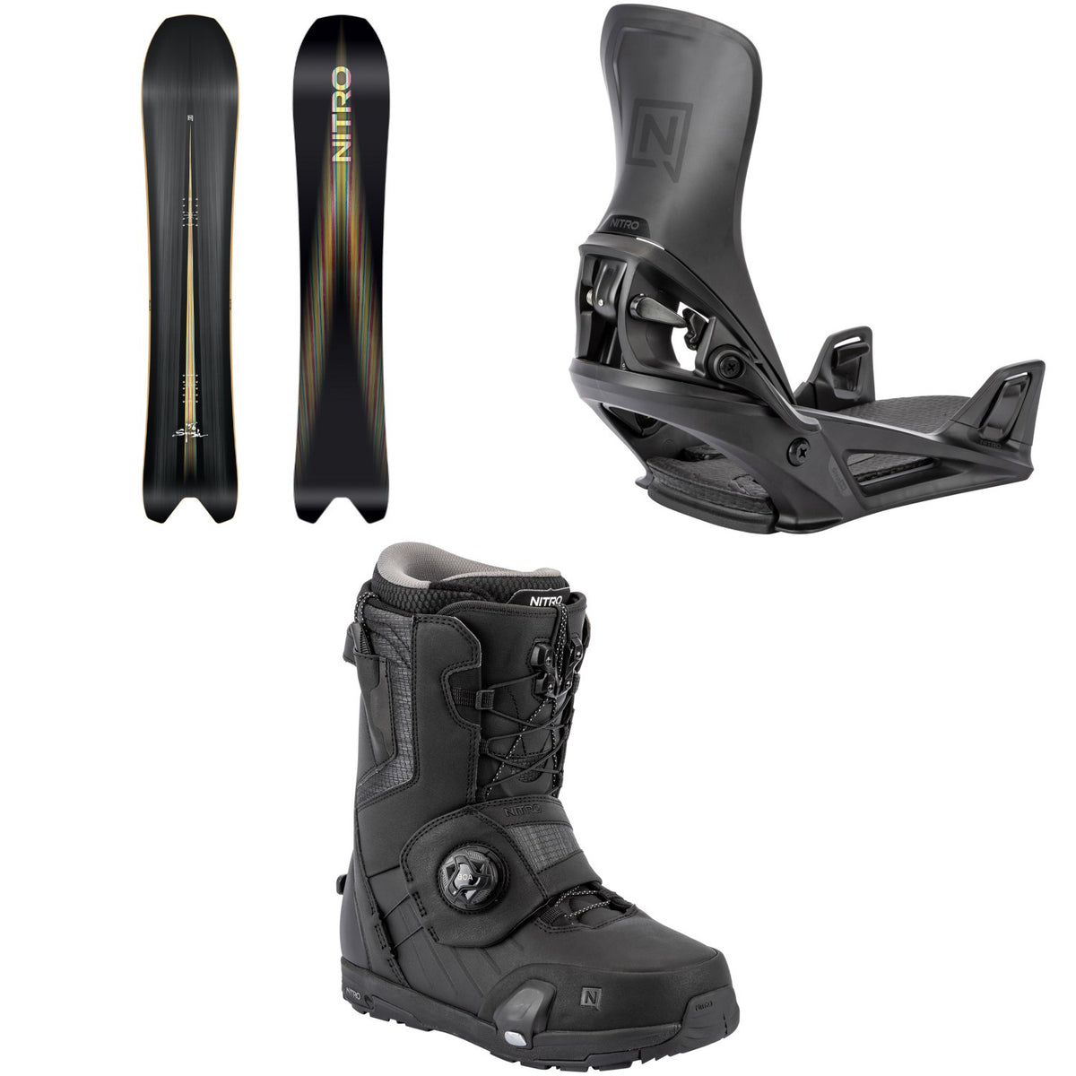 Nitro Squash Snowboard + Step On Snowboard Bindings + Profile Step On TLS Snowboard Boots 2026