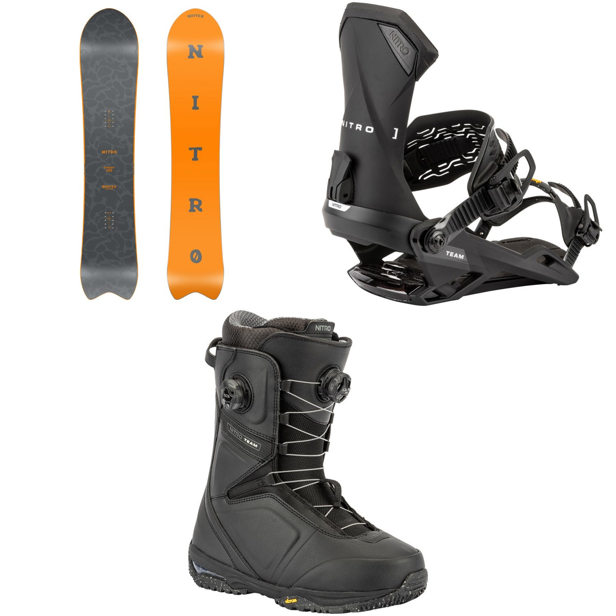 Nitro Dinghy Snowboard + Team Snowboard Bindings + Team Boa Snowboard Boots 2026