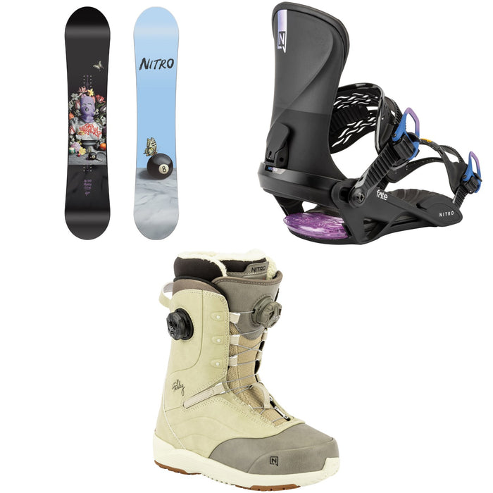 Nitro Mercy Snowboard + Fate Snowboard Bindings + Crown Boa Snowboard Boots - Women's 2026