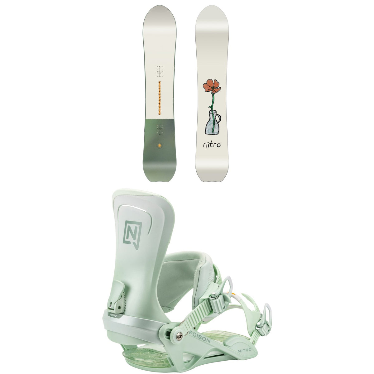 Nitro Drop Snowboard + Poison Snowboard Bindings - Women's 2026