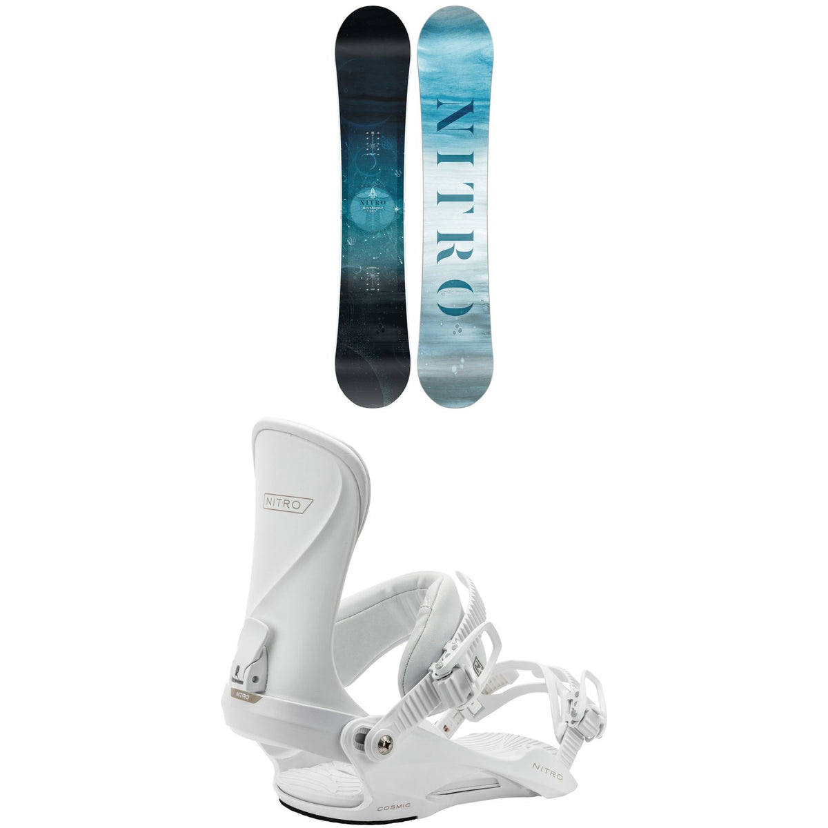 Nitro Mystique Snowboard + Cosmic Snowboard Bindings - Women's 2026