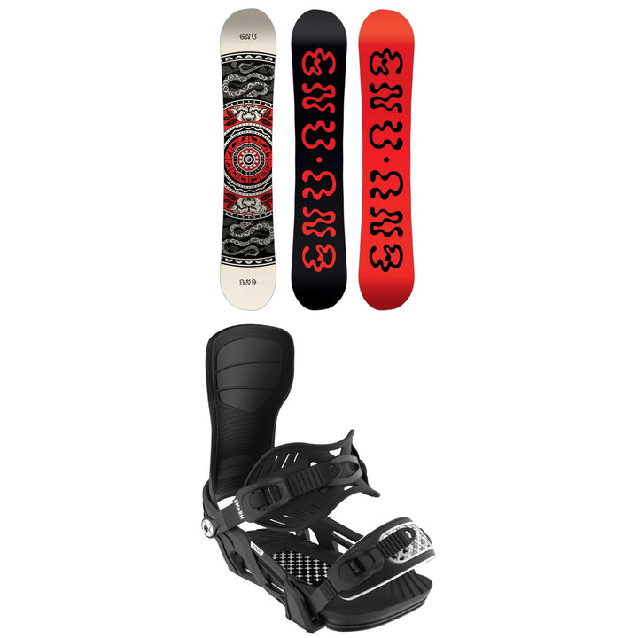 GNU Ladies Choice Asym C3 Snowboard + Bent Metal Stylist Snowboard Bindings - Women's 2026