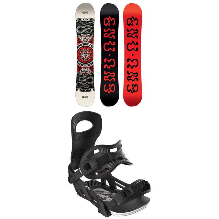 GNU Ladies Choice Asym C3 Snowboard + Bent Metal Metta Snowboard Bindings - Women's 2026