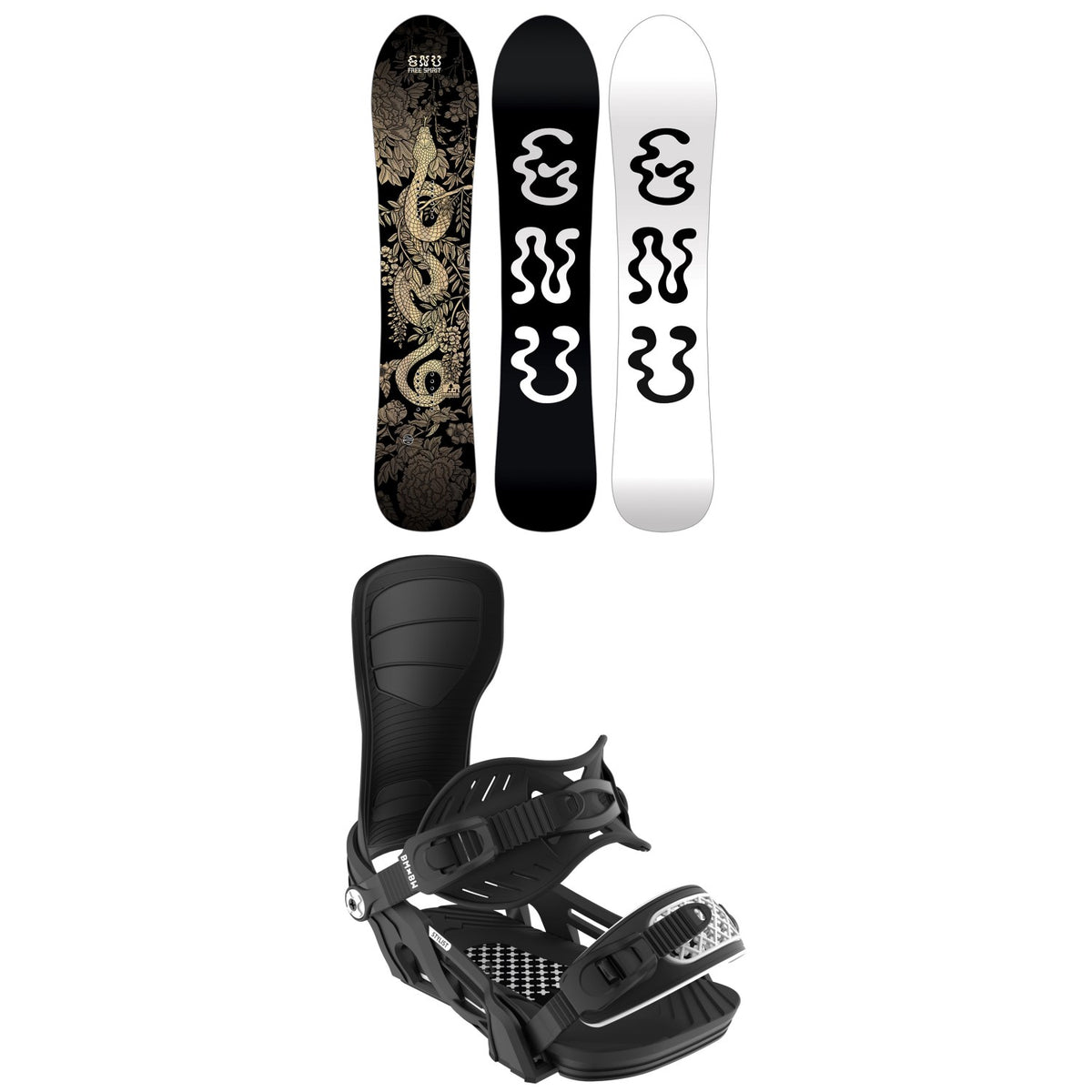 GNU Free Spirit C3 Snowboard + Bent Metal Stylist Snowboard Bindings - Women's 2026
