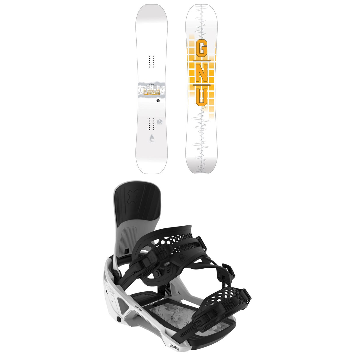 GNU Upgrade C2E Snowboard + Bent Metal Lightning Supermatic Snowboard Bindings 2026