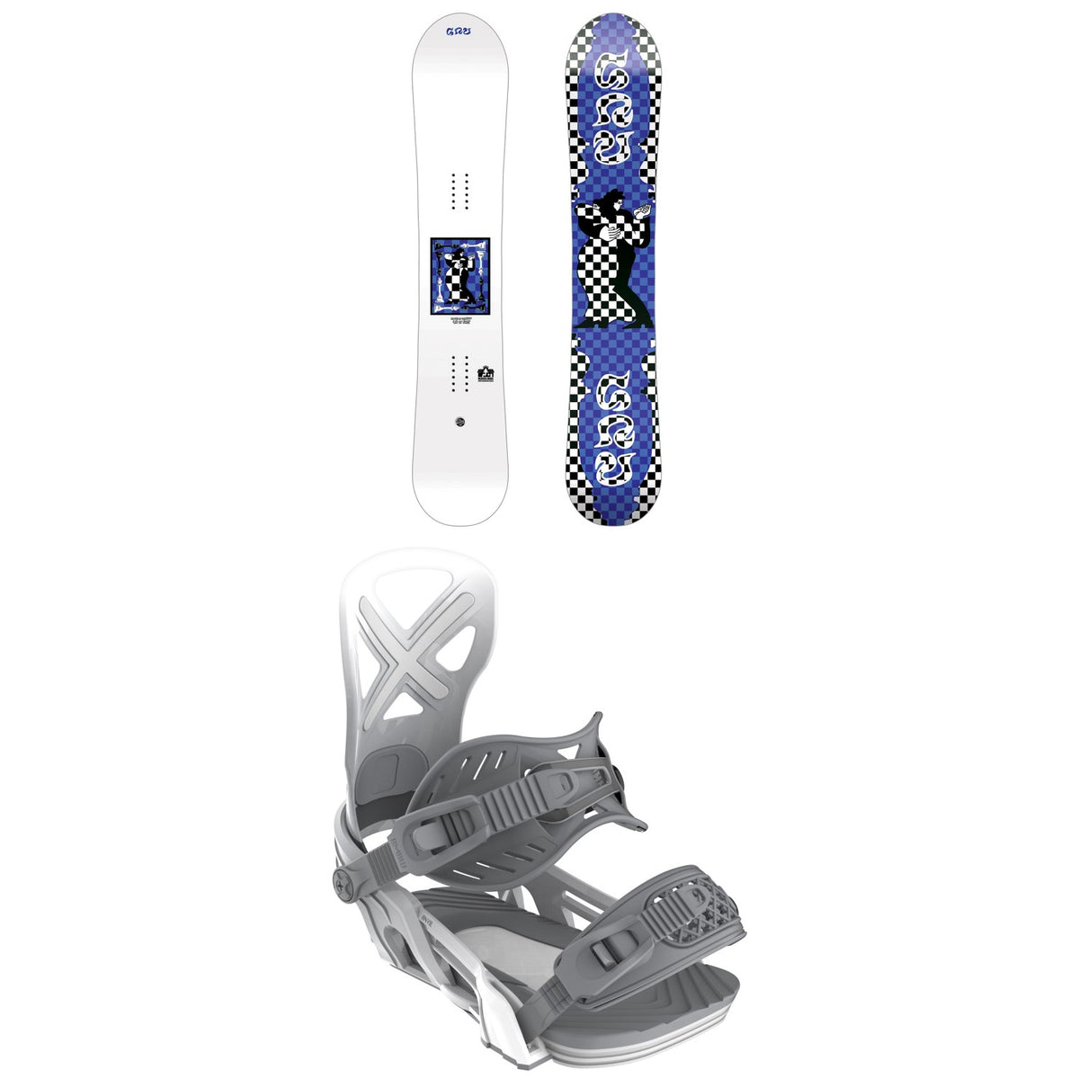 GNU 4x4 C3 Snowboard + Bent Metal Anvil Snowboard Bindings 2026