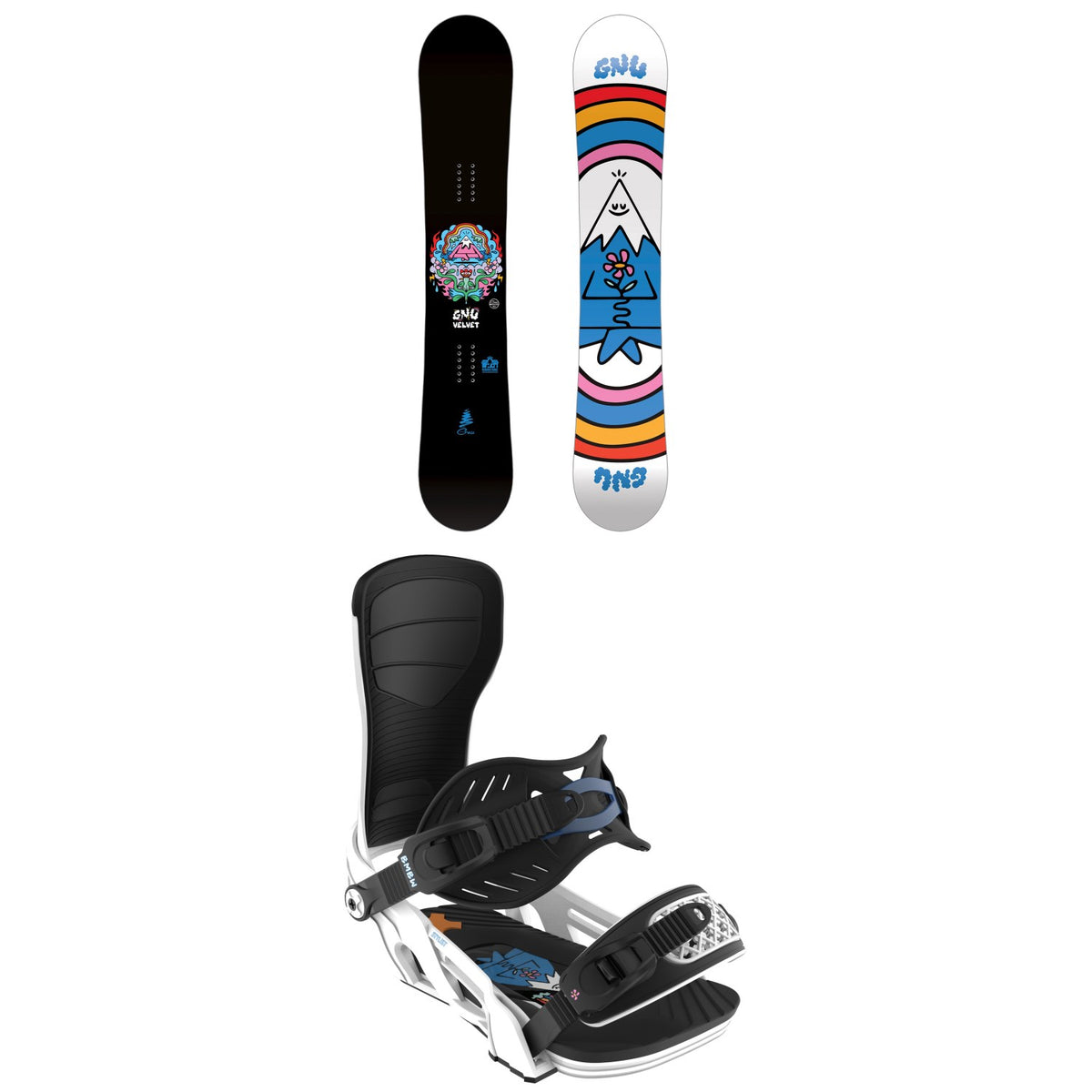 GNU Velvet C2 Snowboard + Bent Metal Stylist Snowboard Bindings - Women's 2026