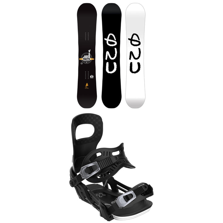 GNU Facts BTX Snowboard + Bent Metal Joint Snowboard Bindings 2026