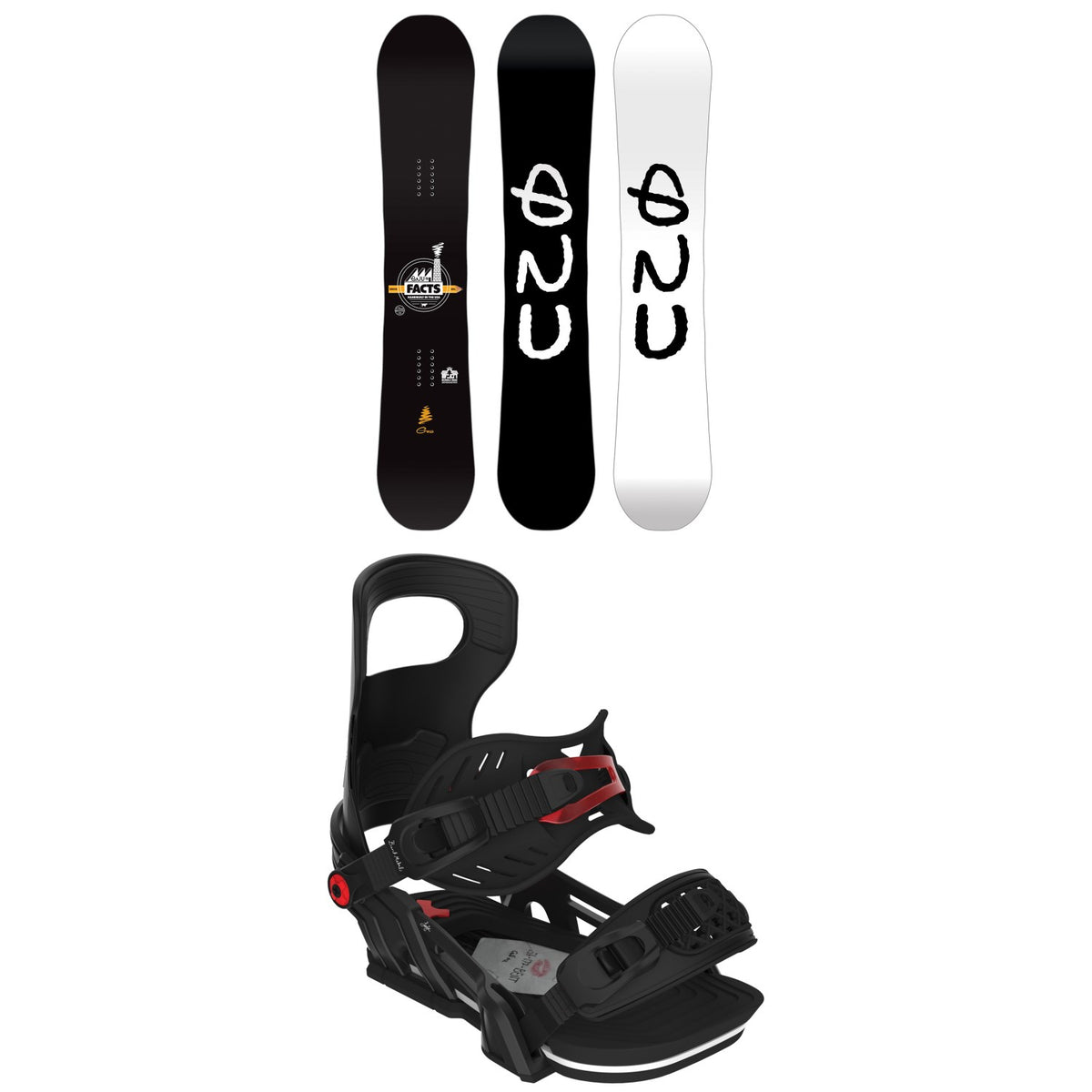 GNU Facts BTX Snowboard + Bent Metal Logic Snowboard Bindings 2026