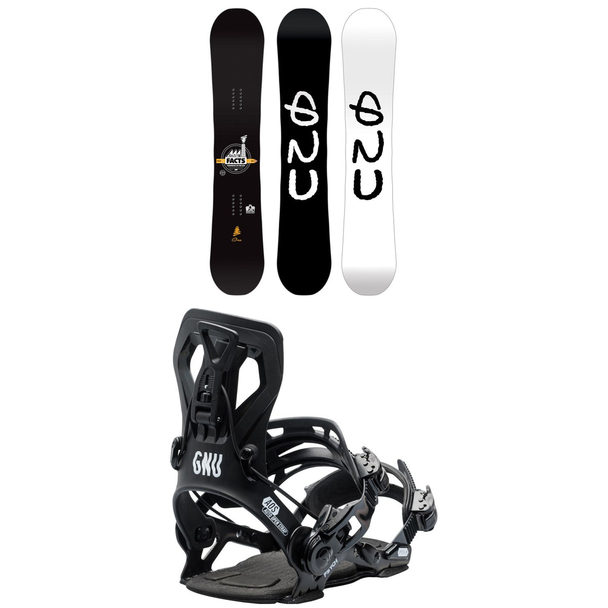 GNU Facts BTX Snowboard + Psych Snowboard Bindings 2026