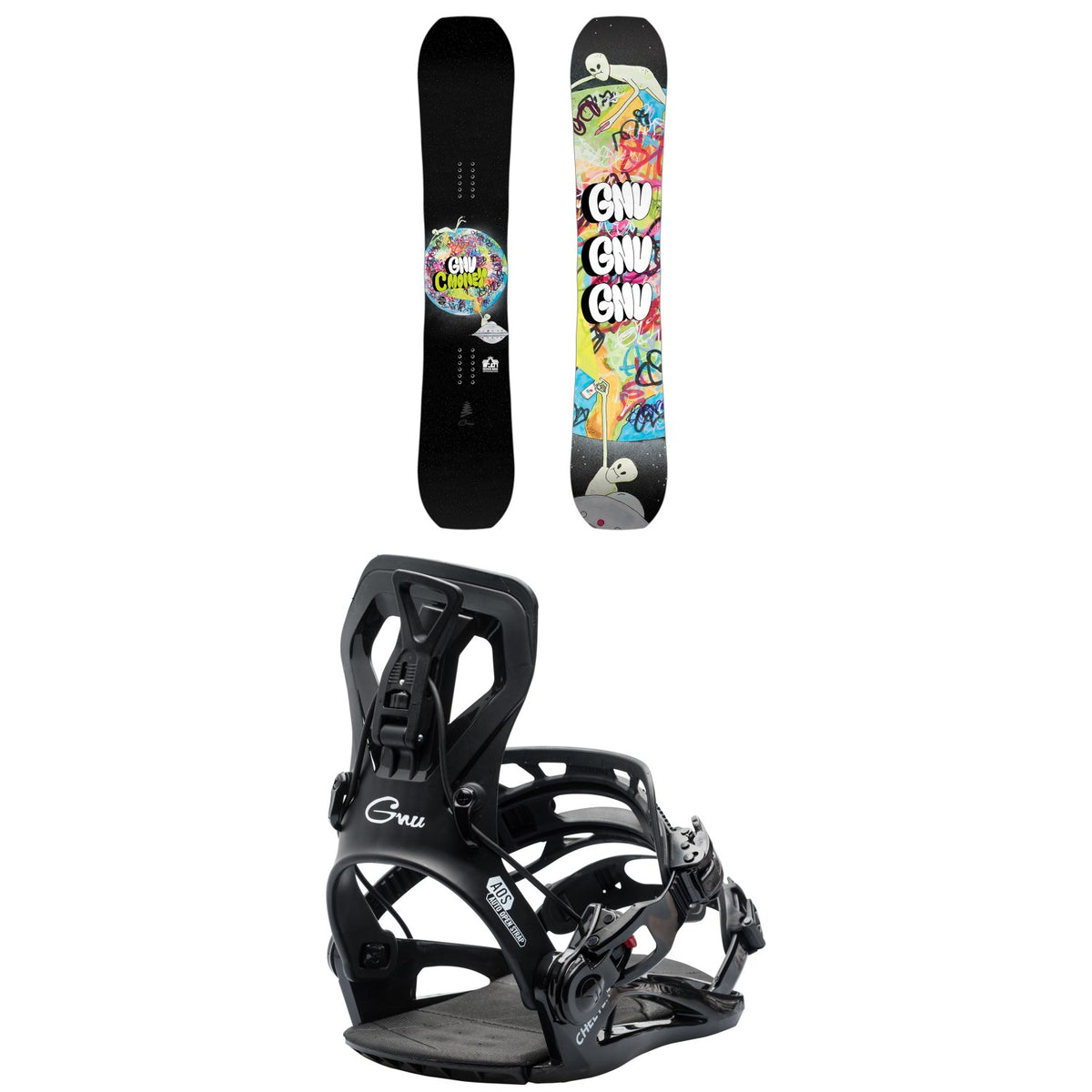 GNU C-Money C3 Snowboard + Cheeter Snowboard Bindings 2026