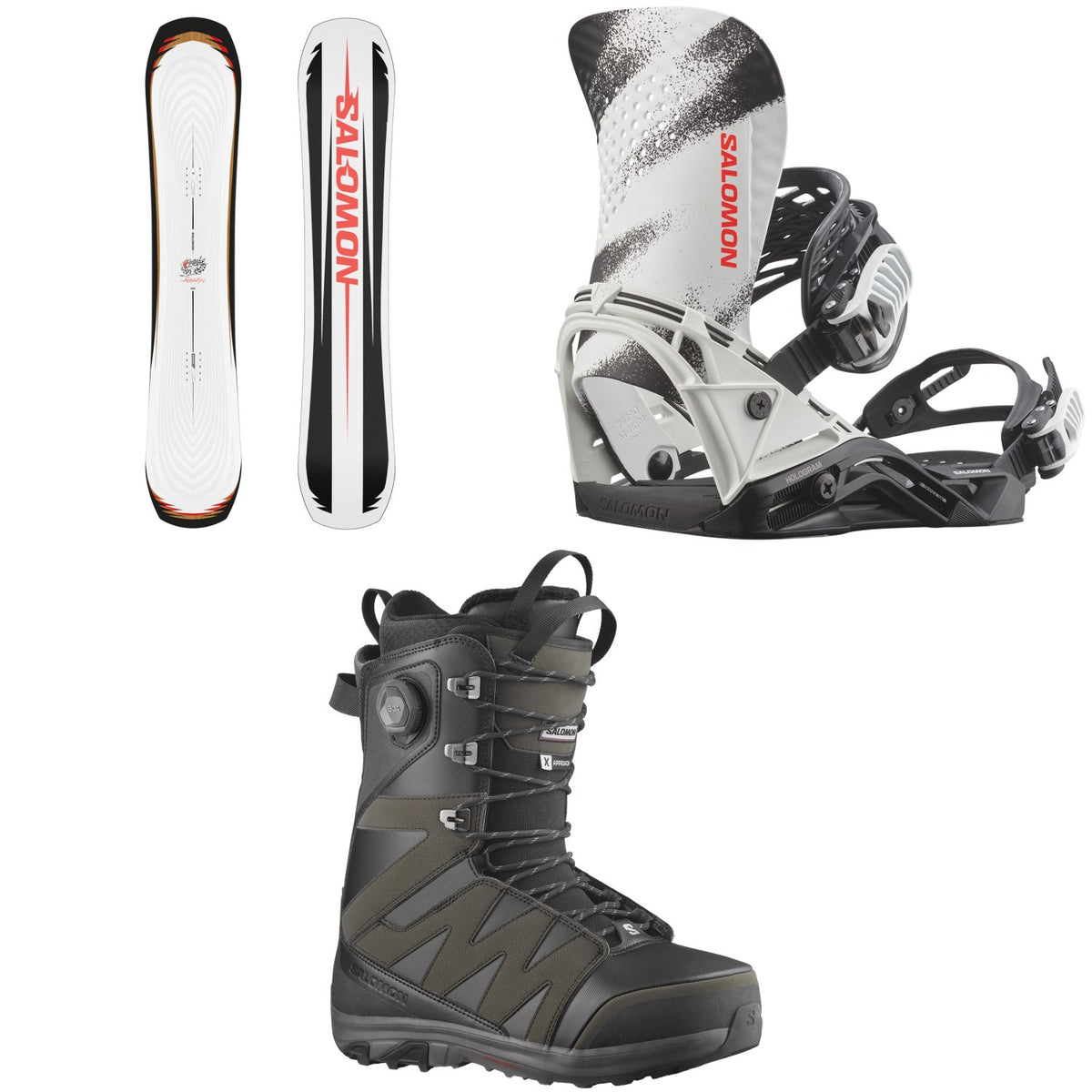Salomon Assassin Snowboard + Hologram Snowboard Bindings  + X Approach Lace SJ Boa Snowboard Boots 2026