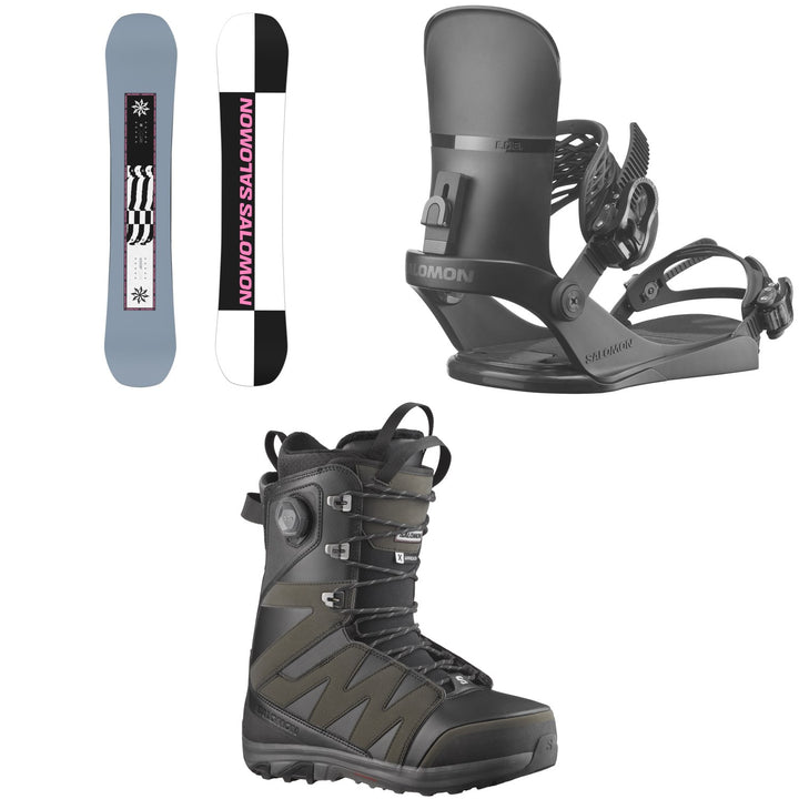 Salomon Kickback Snowboard + EDB Snowboard Bindings + X Approach Lace SJ Boa Snowboard Boots 2026