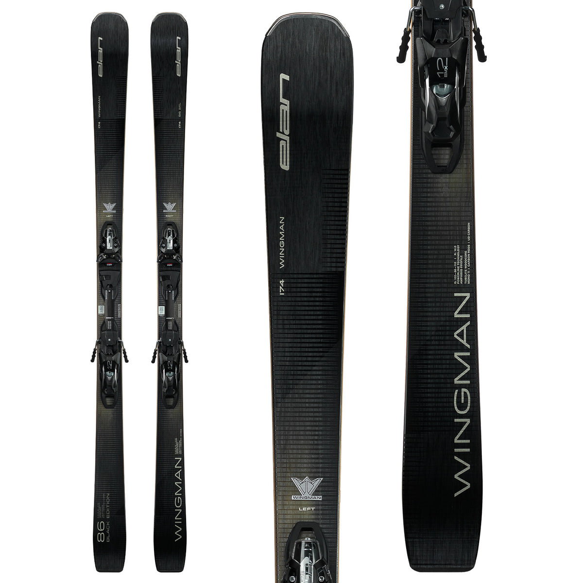 Elan Wingman 86 Black Edition Skis + EMX 12.0 GW Bindings 2026