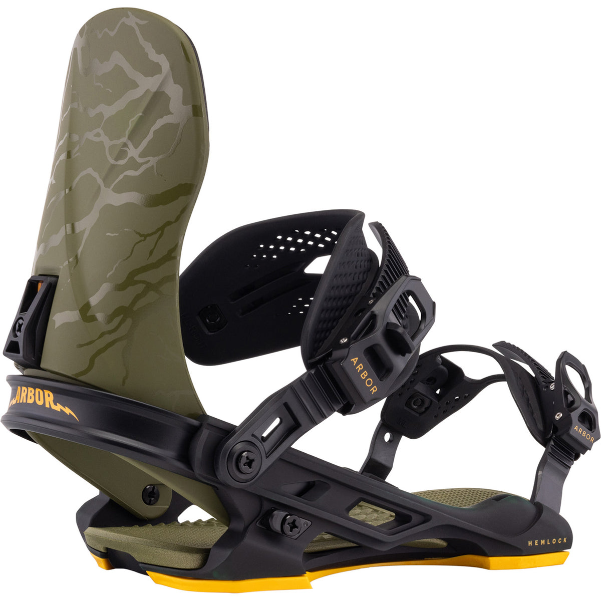Arbor Hemlock Snowboard Bindings Military Black