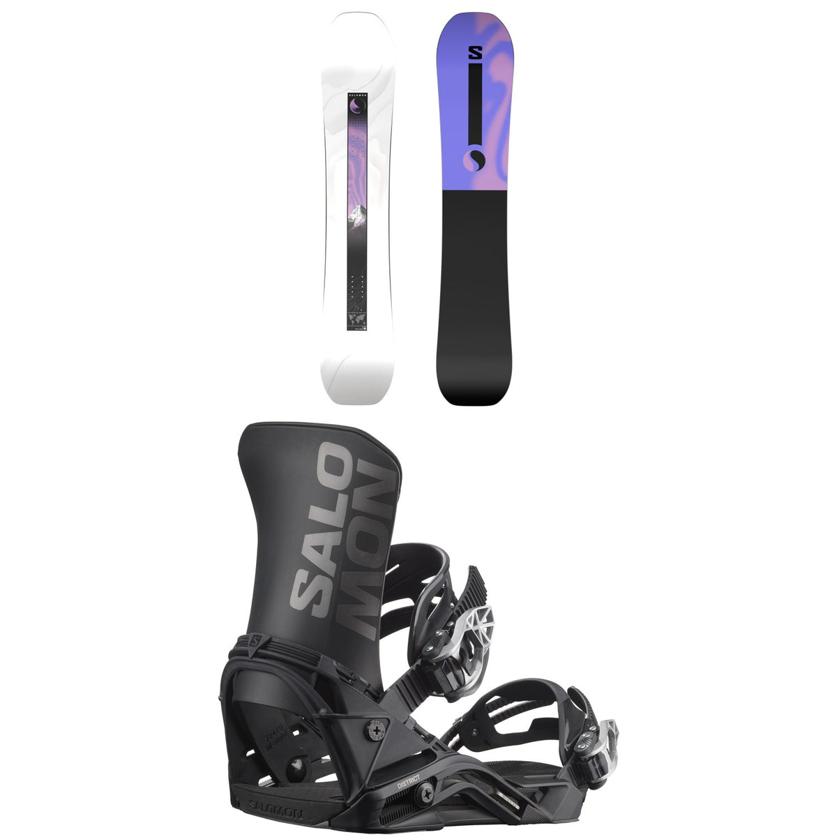 Salomon Bliss Snowboard + District Snowboard Bindings- Women's 2026